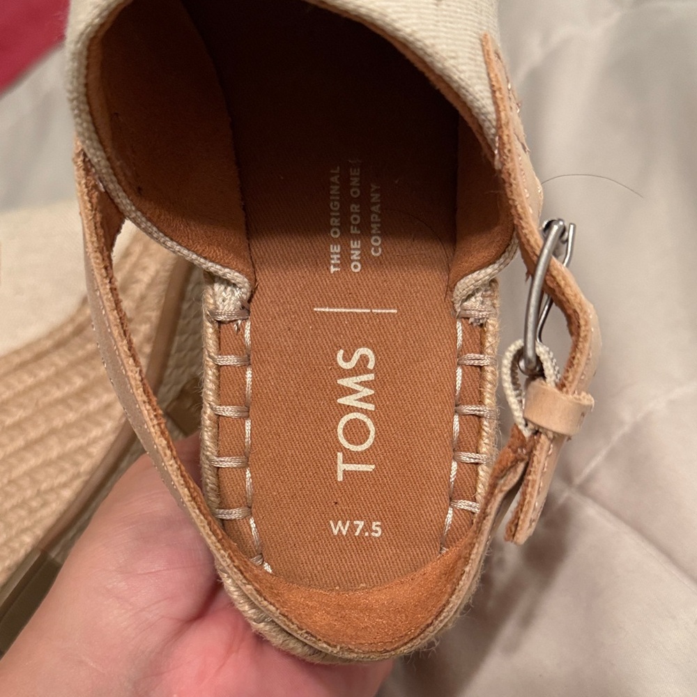 TOMS Women's Tan Wedge Espadrilles - Picture 4 of 6